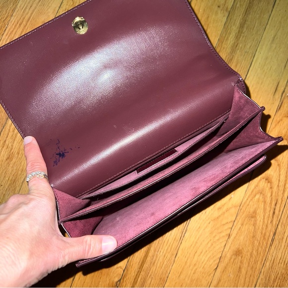 SAINT LAURENT YSL SUNSET CROSSBODY BAG ON CHAIN BURGUNDY - Picture 12 of 16